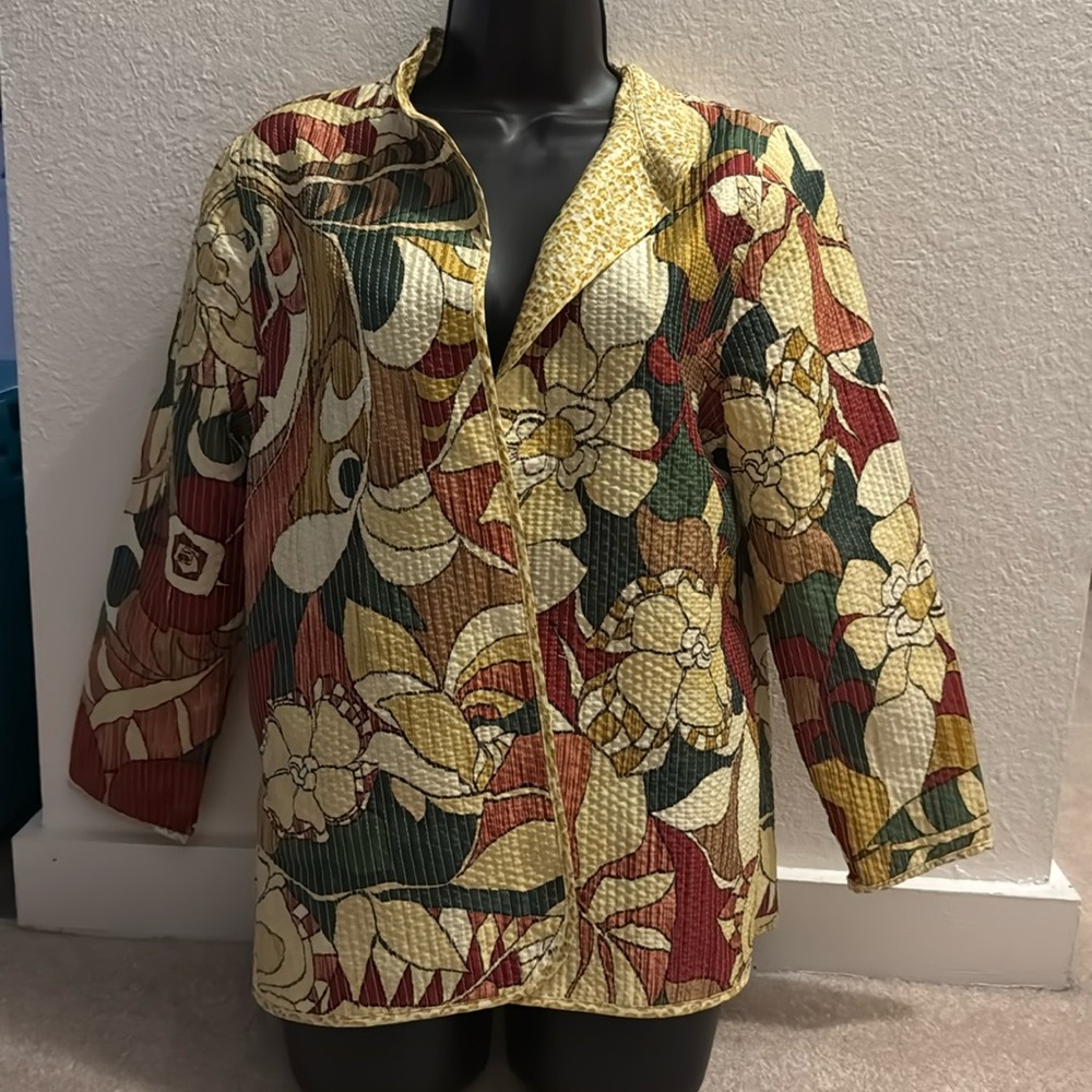 Alfred dunner Vintage-inspired floral quilted jacket